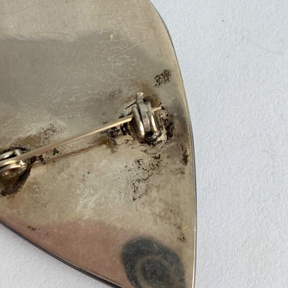 Vintage Sterling 925 Mexico Inlay Brooch Pin 1950s 1960s - Picture 6 of 6